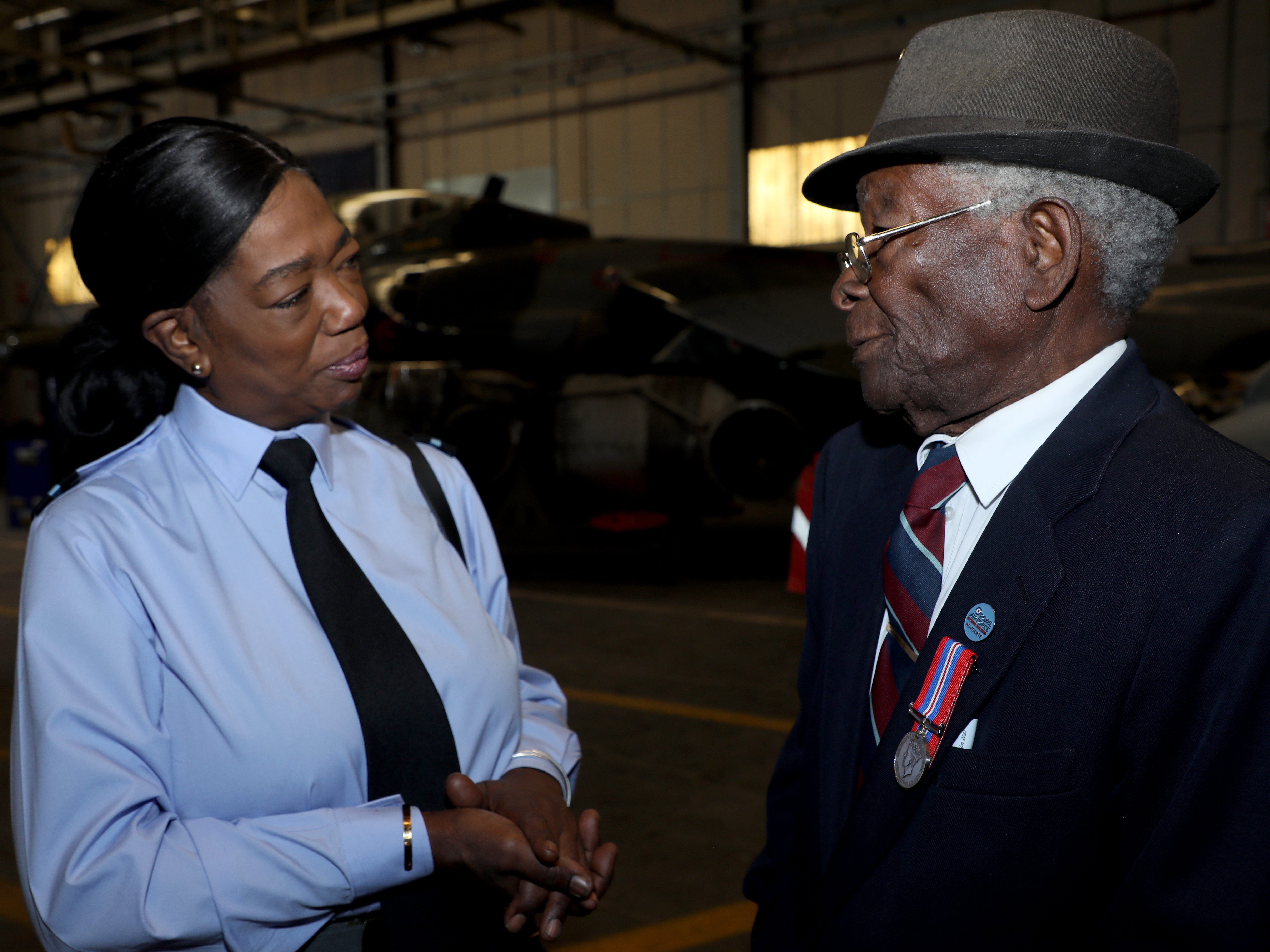 From left to right: Honorary Air Commodore for 7644 Public Relations Squadron, Dr Marcia McLaughlin and Mr Albert Jarrett